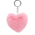 Soft Cute Heart Shape Furball Pompom Keychain Plush Fluffy Ball Rabbit Fur Key Chain Pom Pom Keychain Bag Pendant