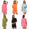 Custom Women's Casual 2-Piece Short Set New Summer Cotton Crop Top and Pants with Front Logo Twin Sets