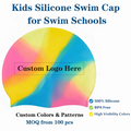Professional Soft Safe Kids Silicone Swim Cap High Visibility Easy Wear BPA Free Custom Design for Swim School and Club Training