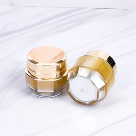 Low MOQ in Stock Octogonal Luxury Cosmetic Acrylic Empty Lip Balm Acrylic Cosmetic Plastic Cream Jars Skincare Cream Containers