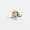 New Hot Sale Exquisite Versatile Series Sunflower Zircon Ring Party Jewelry with Diamond Stone for Holiday Gift Sending Friends