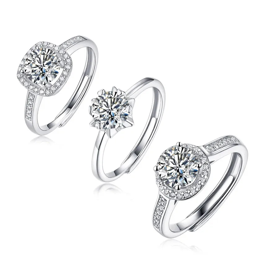 Low MOQ Wholesale Women's 925 Sterling Silver Zircon Princess Cut Channel Setting Neo-Gothic Cocktail Ring for Party & Gift