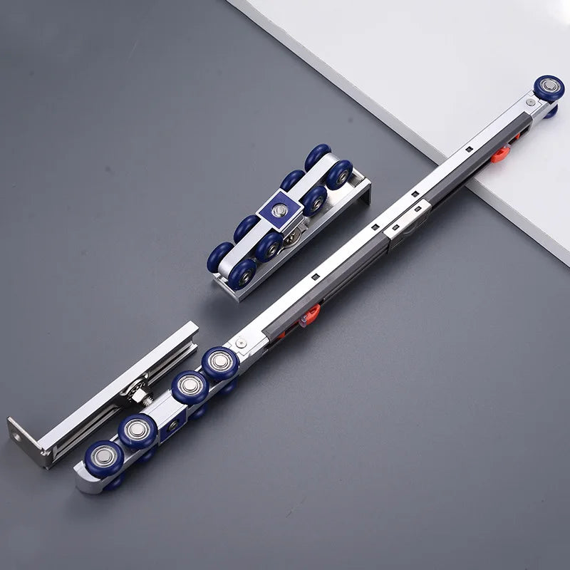 4 Wheel Double Buffer Stainless Steel Soft Close Low Noise Rust-proof Sliding Door Pulley Bathroom Barn Door Hardware