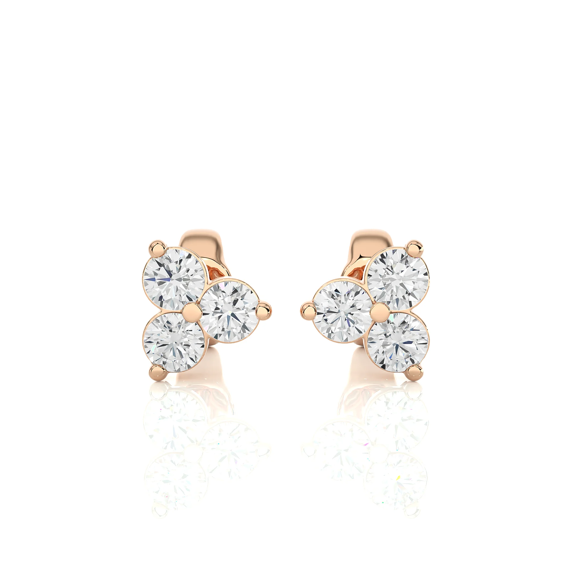 Elegant 14k Earing White Gold Lab Grown Round Brilliant Cut Diamond Stud Earrings IGI Certified Classic Style Women's Gift