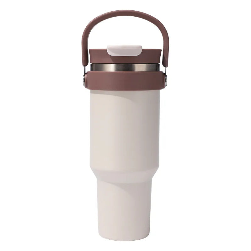 Custom 40oz Tumbler with Handle Double Wall Stainless Steel Tumbler With Straw Travel Coffee Mug with Lid
