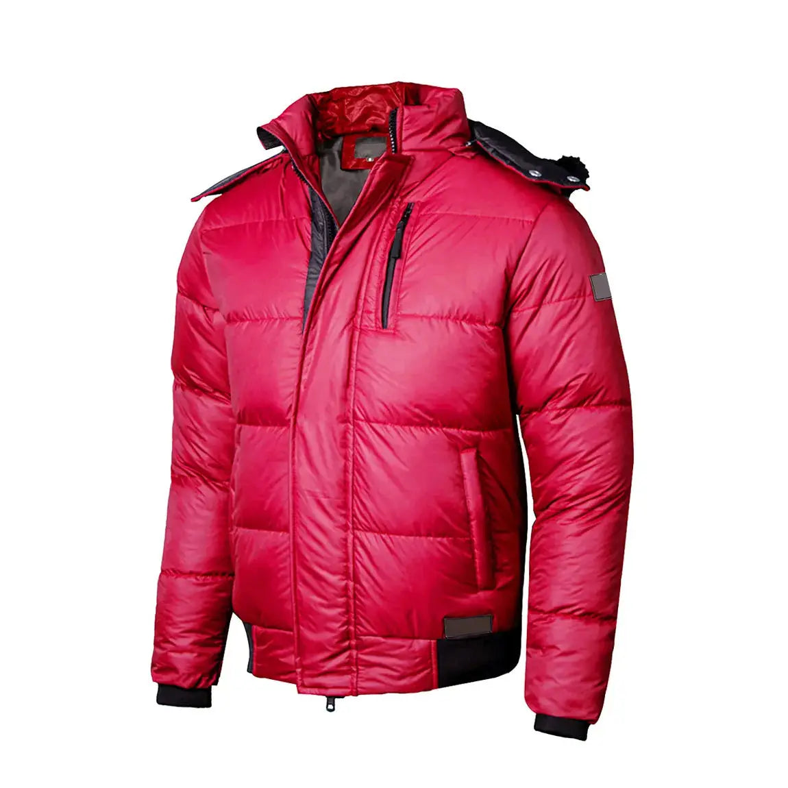 2025 Men's Winter Jacket Thick Coats with Hood Casual Stand Collar Street Wear Parka Front Logo Men's Winter Clothes