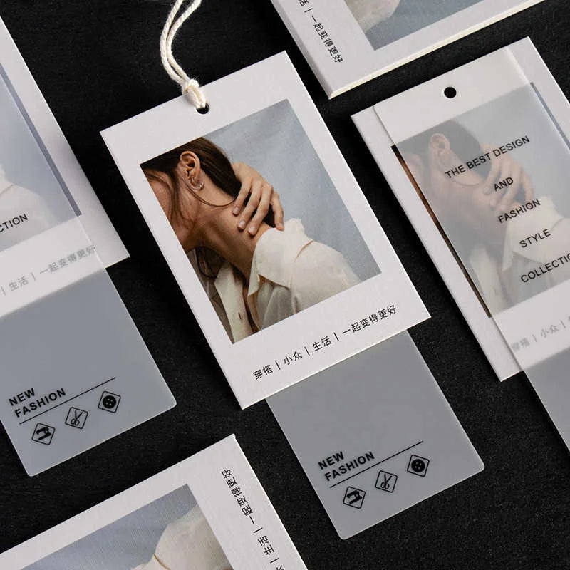 2024 Custom Apparel Hang Tags and Label Garment Paper Cardboard Cloth Print Brand Logo Clothing Hang Tags Swing Tags for Clothes
