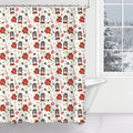 Luxury Waterproof Christmas Shower Curtain Holly Berries Candy Cane Winter Holiday Classic 3D Digital Printing Polyester Bath