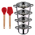 8pc stainless steel cookware set suitable for induction San Ignacio Premium Collection + Bergner EXCALIBUR 2-piece cookware set