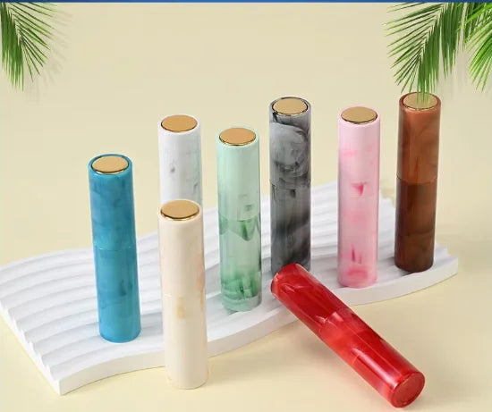 High-End 10ml Marble-Patterned Perfume Dispensing Bottle Plastic Inner Liner Pump Sprayer Portable High-Tech Design Silk Screen