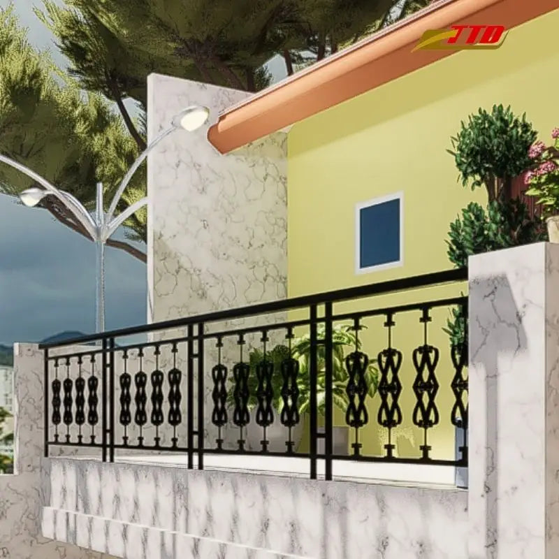 Modern Sleek Minimalist Balcony Railings Transform Your Outdoor Space with Brass Steel Stainless Steel Wrought Iron Materials