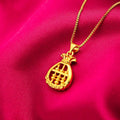 Placer Lucky Bag Necklace  Live Delivery Abacus Pendant Gold Plated Snake Bones Chain for Girlfriend