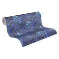 Made Germany Luxury Non Woven Contract Wallpaper Rolls-Floral Blue Grey Green Wash-Resistant Light Resistant for Living Room
