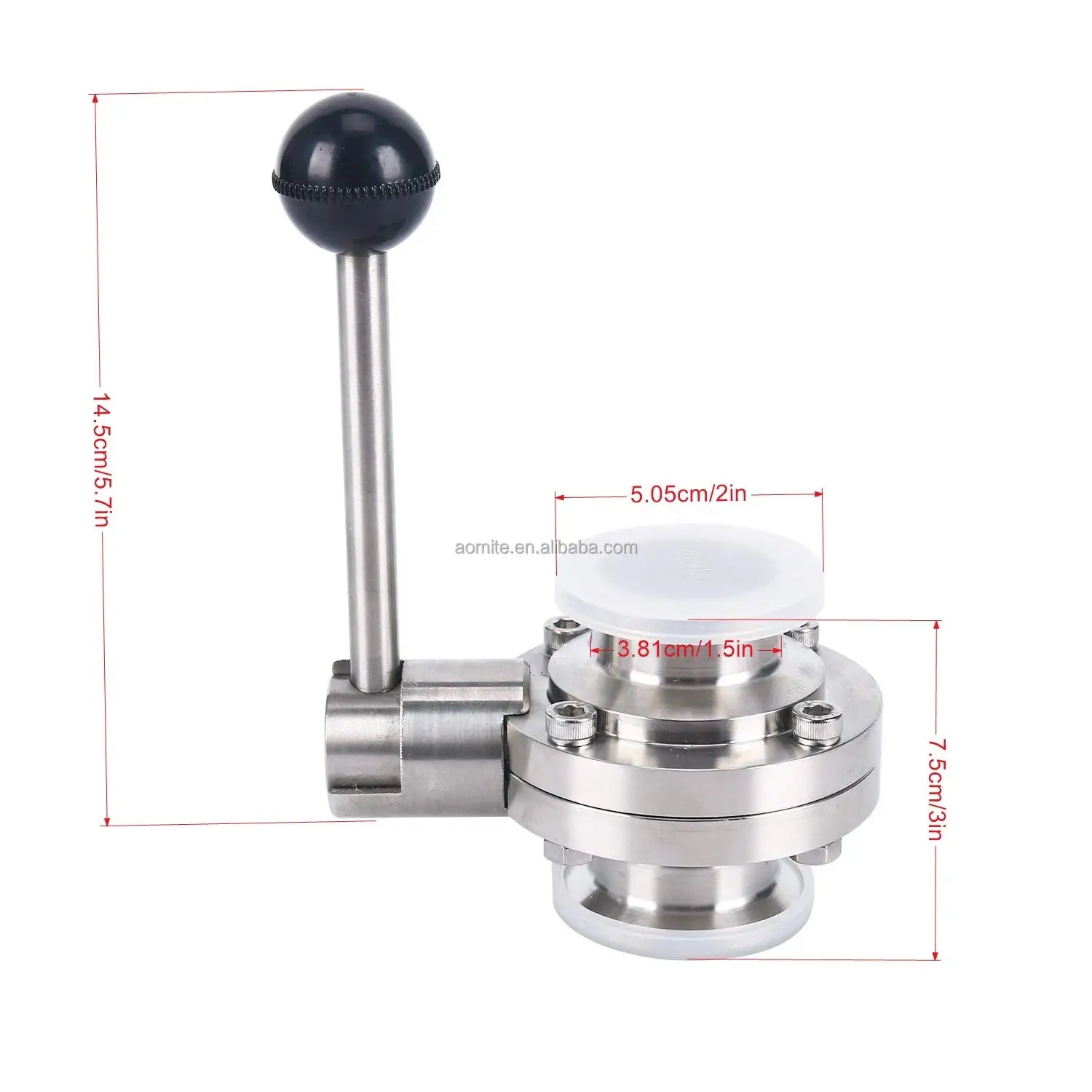 Low Price(304/316L) Manual Quick CNC  Polishing Stainless Steel SMS Clamped Butterfly Valve