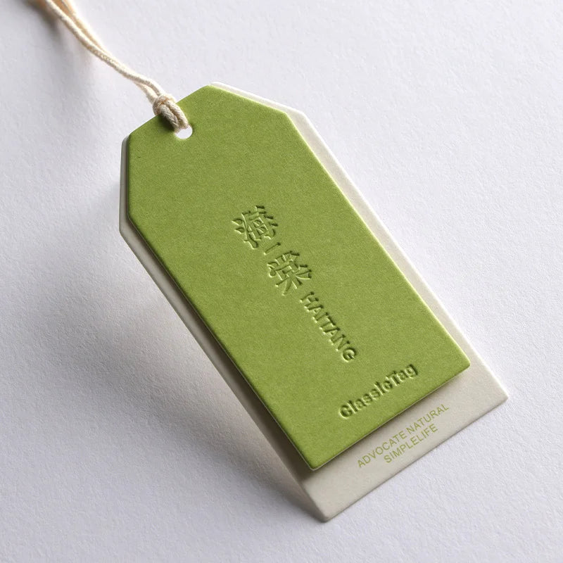 2024 Fashionable Embossed Paper Labels  Luxurious Matte LOGO Hanging Labels  Customized Hanging Labels  Clothing Brands