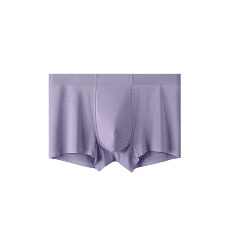 Plus Size Mens Boxer Shorts Solid Seamless Mid-Rise Panties Breathable Comfortable Plus Size Boyshorts for Men