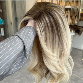 100% European Human Hair Topper Blonde Clip in Hair Pieces Jewish Kosher Topper 4x4 +6x7 Inch Silk Base Toupee for Woman