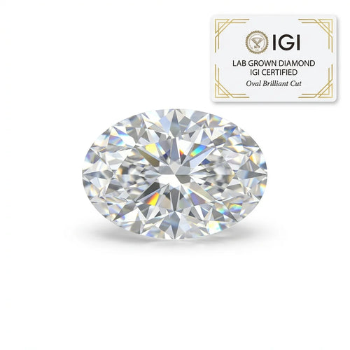 0.5ct-3ct Oval Cut VVS VS DEF Lab Grown Diamond VVS1 VVS2 VS1 Clarity With IGI Certificate