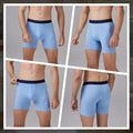 BAMBOO COOL Men's 4-Pack Boxer Briefs Comfortable Cool Knitted Underwear with Built-In 3D Pouch and Breathable Feature