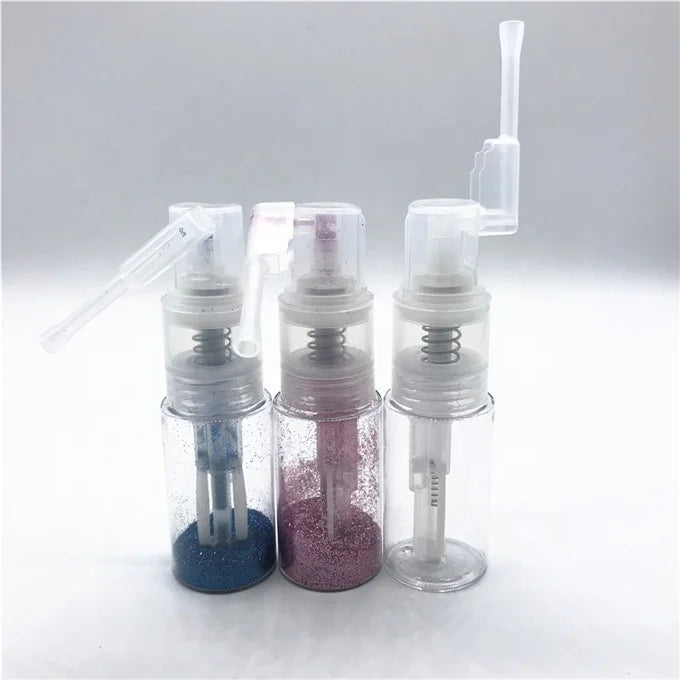 35ml Empty PET Cosmetic Talcum Dry Powder Spray Bottle Lockable Nozzle Pump Sprayer for Loose Powder Screen Printing MOQ 100pcs