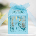 JUXINDA Romantic Valentine's Day Hollowed-out Thank-you Candy Box Wedding Favor Ribbon Candy Box in Stock.
