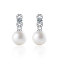 XEZ041 Natural Freshwater Pearl Stud Earrings Women's Moissanite Earrings Jewelry Fashion Luxury