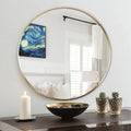 US Warehouse Wall Mounted Mirror Home Decor for Bathroom Living Room 24" Round Gold Mirror