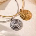 2025 Stainless Steel Necklace Hollow Circle Pendant Fashion Layering Necklace Sweater Chain Chic Jewelry Trendy Non Fading Neck