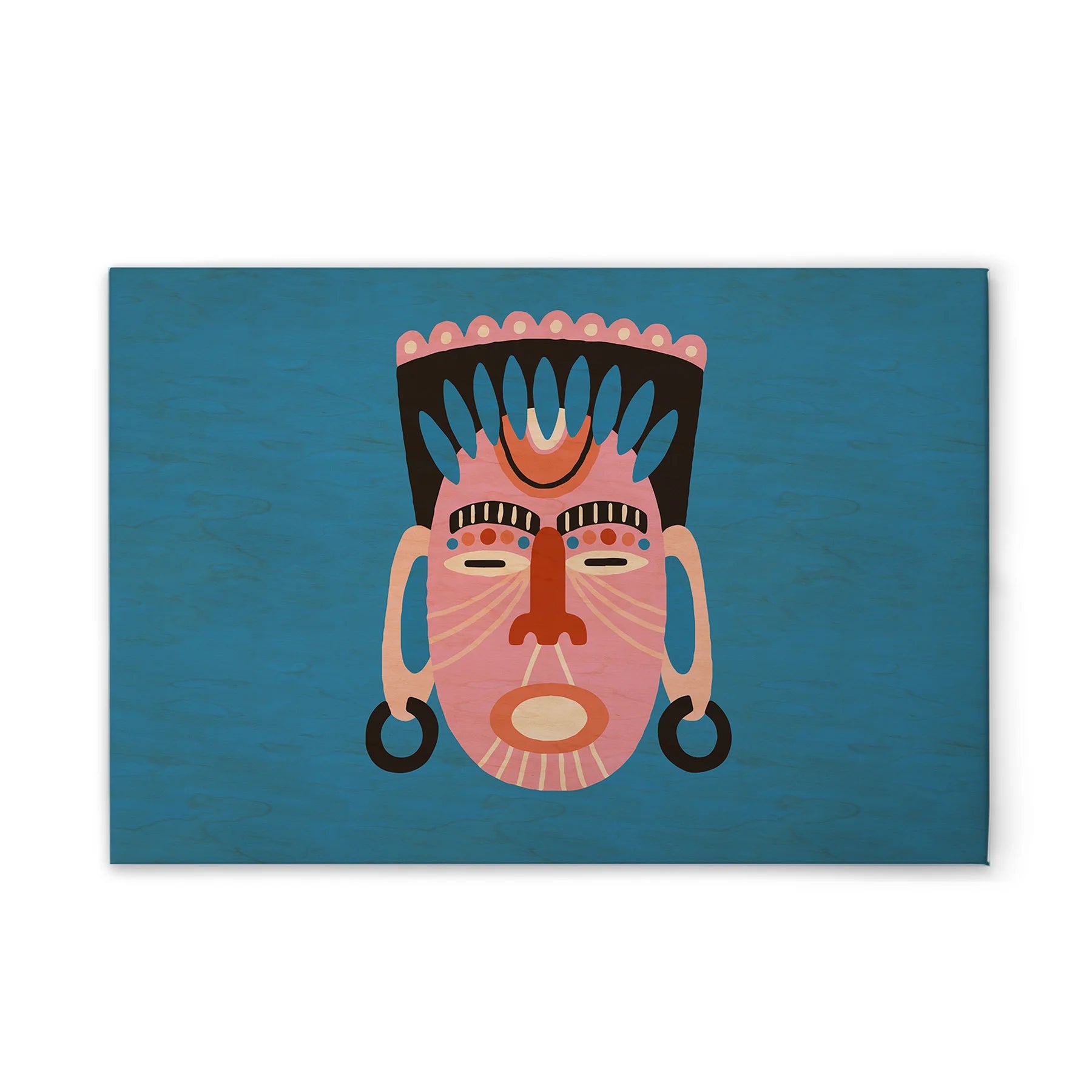 Made In Germany - Home Decor Canvas Picture Ethno Style - Wall Mural In Blue And Pink - Canvas Picture On Stretcher Frame