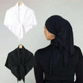 Plain Muslim Headscarf Elastic Cotton Jersey Hijab Shawl Women Soft Jersey Triangle Scarf Hijab
