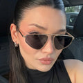 Custom Logo 2026 Fashion Luxury Triangle Shades Sun Glasses UV400 Metal Cat Eye Sunglasses for Women MegaBDM