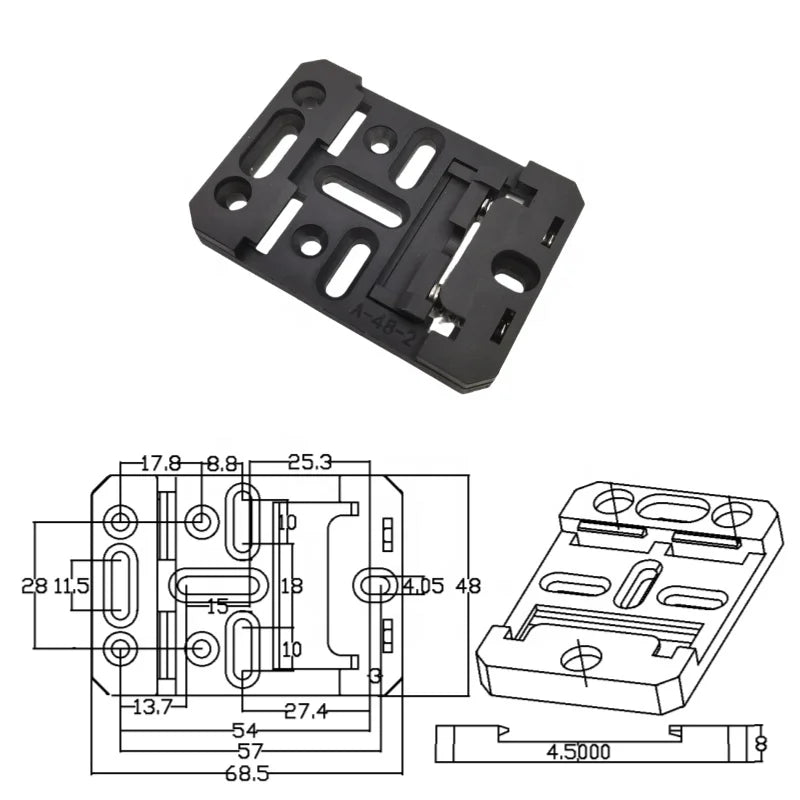 HS-F35 Miniature Din Rail Bracket for Solid State Relay Installation 35 MM Bracket with PCB Buckle Plate for Din Rail Buckets