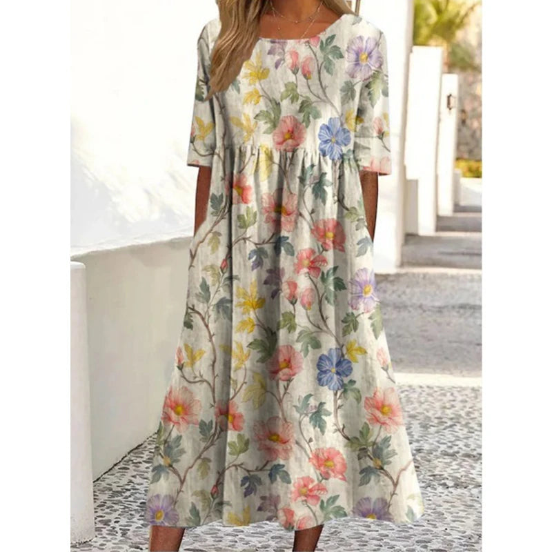 Factory Wholesale Custom Floral Maxi Dress with Spaghetti Strap and Breathable Woven Fabric for Women Summer Beach Holiday