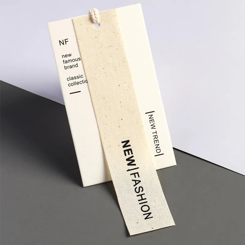 2024 Luxury Custom Hang Tags With Logo Design and Printing Fashion Garment Paper Hang Tag Embossed Clothing Swing Tag