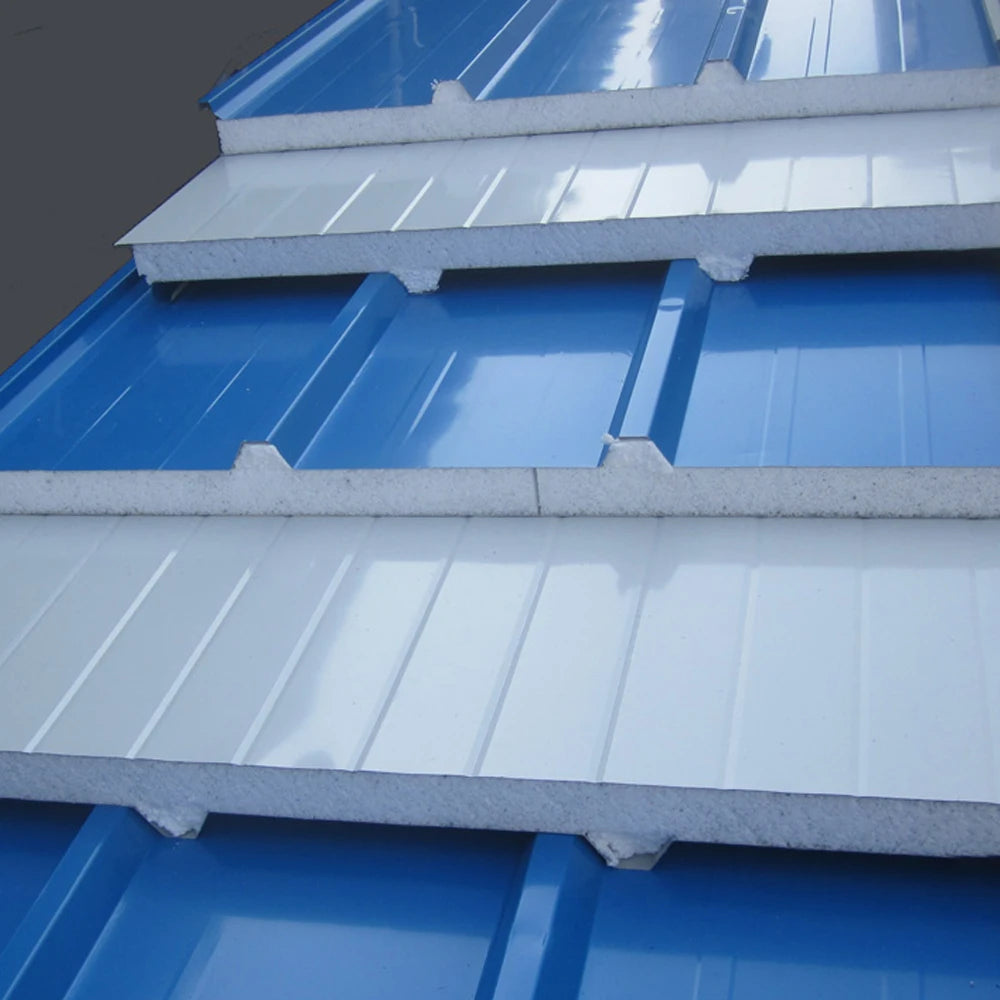 Factory Price 980mm Width Cold Room Roof Wall EPS Sandwich Panel 50mm-150mm Thickness Made Steel Class B1 Fire Performance