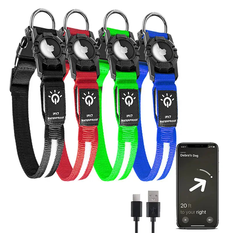 2025 Waterproof USB Flashing Adjustable Night Light up Safety Led Luminous LED Dog Collar Rechargeable Green