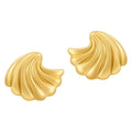 Latest 18K Gold Plated Stainless Steel Jewelry Irregular Fan-shaped Shell Stud Earrings Waterproof for Women Earrings E241543