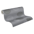 Germany Made Modern Non Woven Vinyl Wallpaper Rolls Circles Grey Anthracite Pattern Highly Wash-Resistant Living Room Kitchen