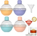 Custom Sphere Silicon Big Ice Block Cube Tray Mould Container 2.5 Inch 4 Pack Large Round Ice Ball Maker Cube Mold for Whiskey