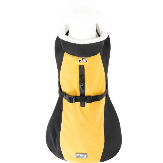 Solid Pattern Fleece Lined Dog Winter Coat Polyester Pet Apparel for All Sizes Turkey-Made Outdoor Raincoat Spring Summer