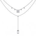 14k Solid Gold Women's 3 Stone Lab Grown Diamond Necklace Brilliant Cut IGI Certified Luxury Jewelry for Elegant Weddings