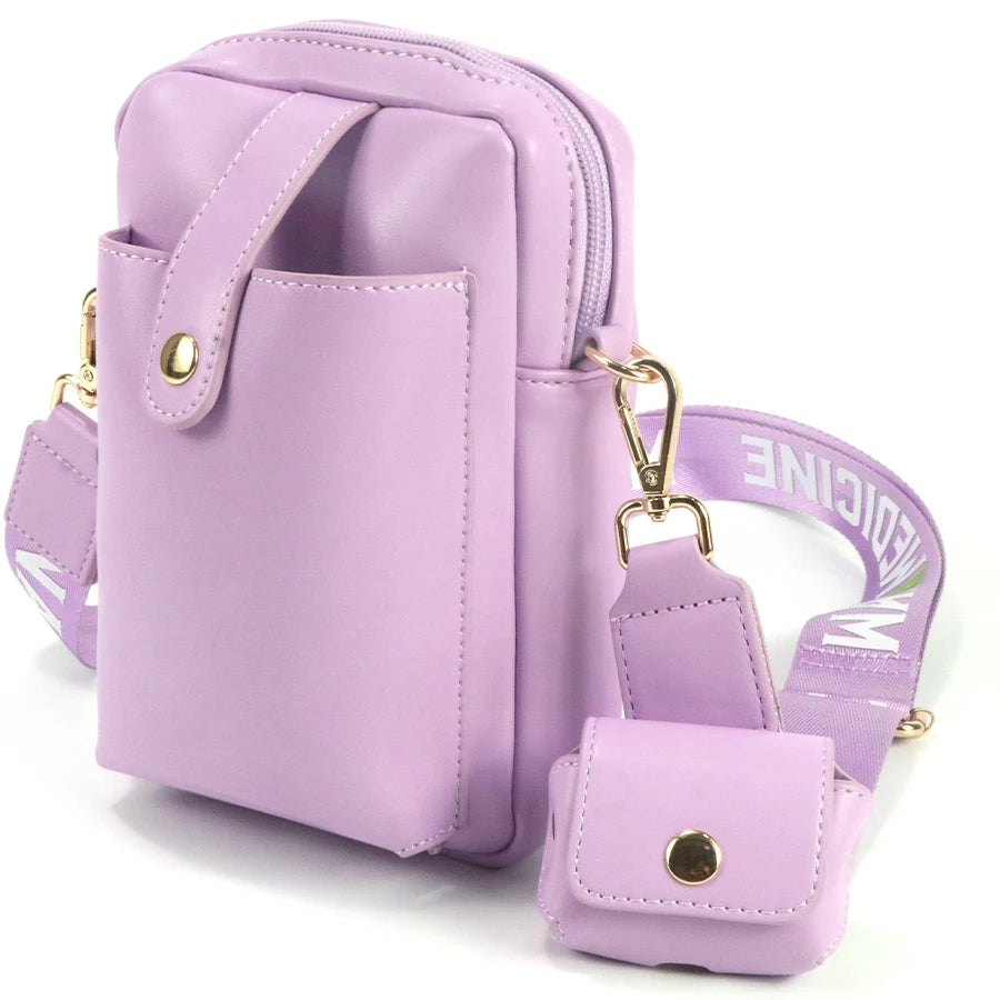 Hot Sale Cute Mini Zipper Coin Purse Mobile Phone Shoulder Bag Striped Pattern Multi-Function Fashionable Lady Style for Women