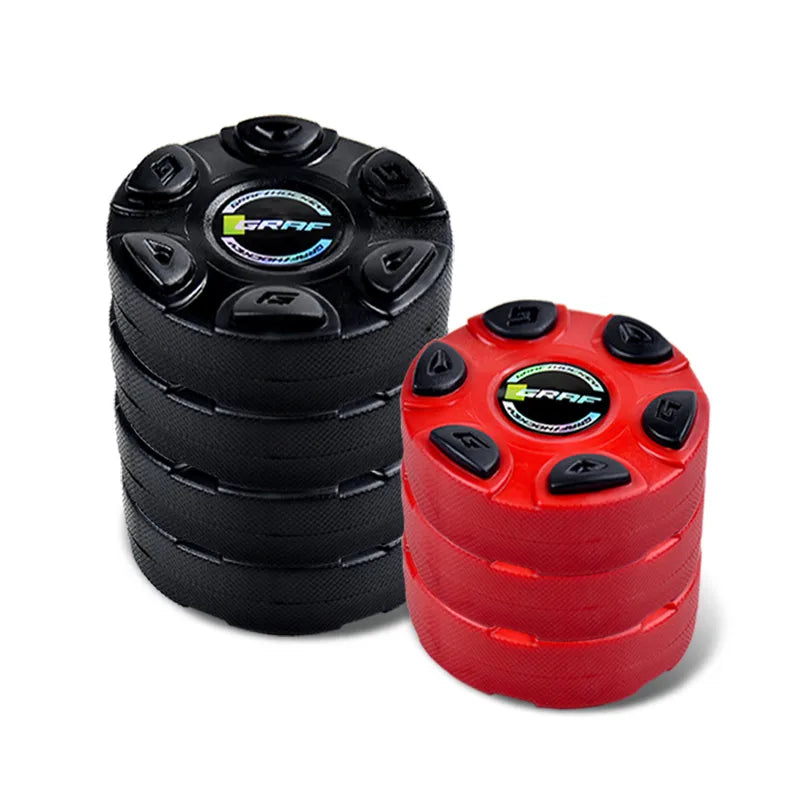 GRAF ZTU-Inline Hockey Competition Special Ball Waterproof Wear-resistant 76.4MM&76.4MM&27.4MM Puck 120g Black/Red Outdoor Skate MegaBDM