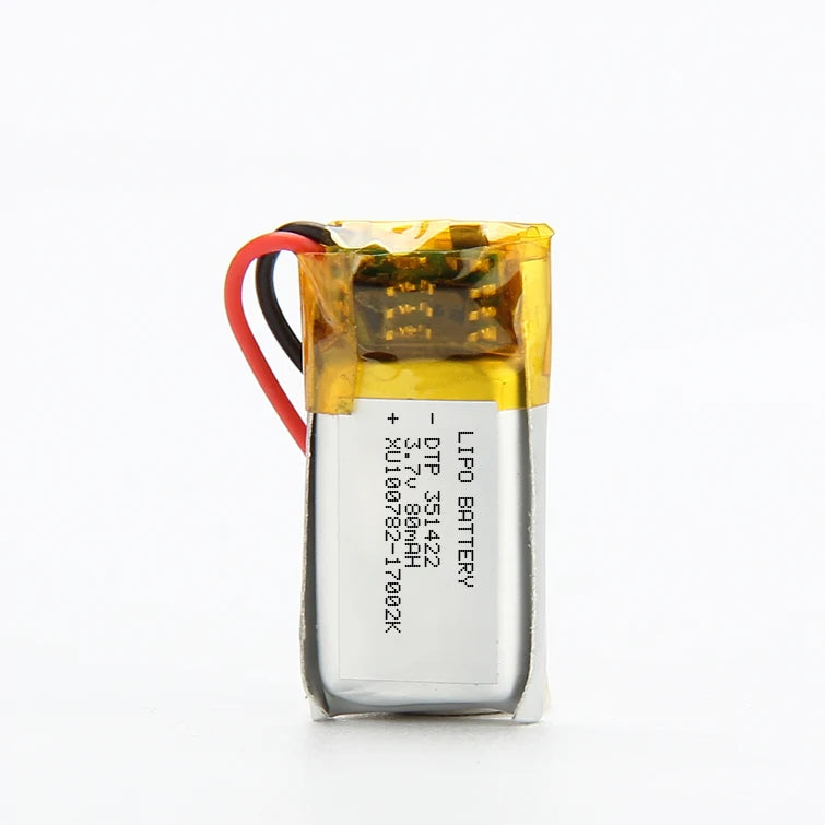 Small Li Polymer Battery Bluetooth Headset Battery 3.7v 80mah