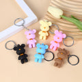 Creative Silica Gel Bear Keychain Cute Cartoon Multicolor Bear Pendant Animal Keychain for Bag Car Key Chain Accessories