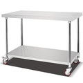 Stainless Steel Two Tier Commercial Workbench 201 304 With Backsplash Work Table Sanitary Standard for Food Industry