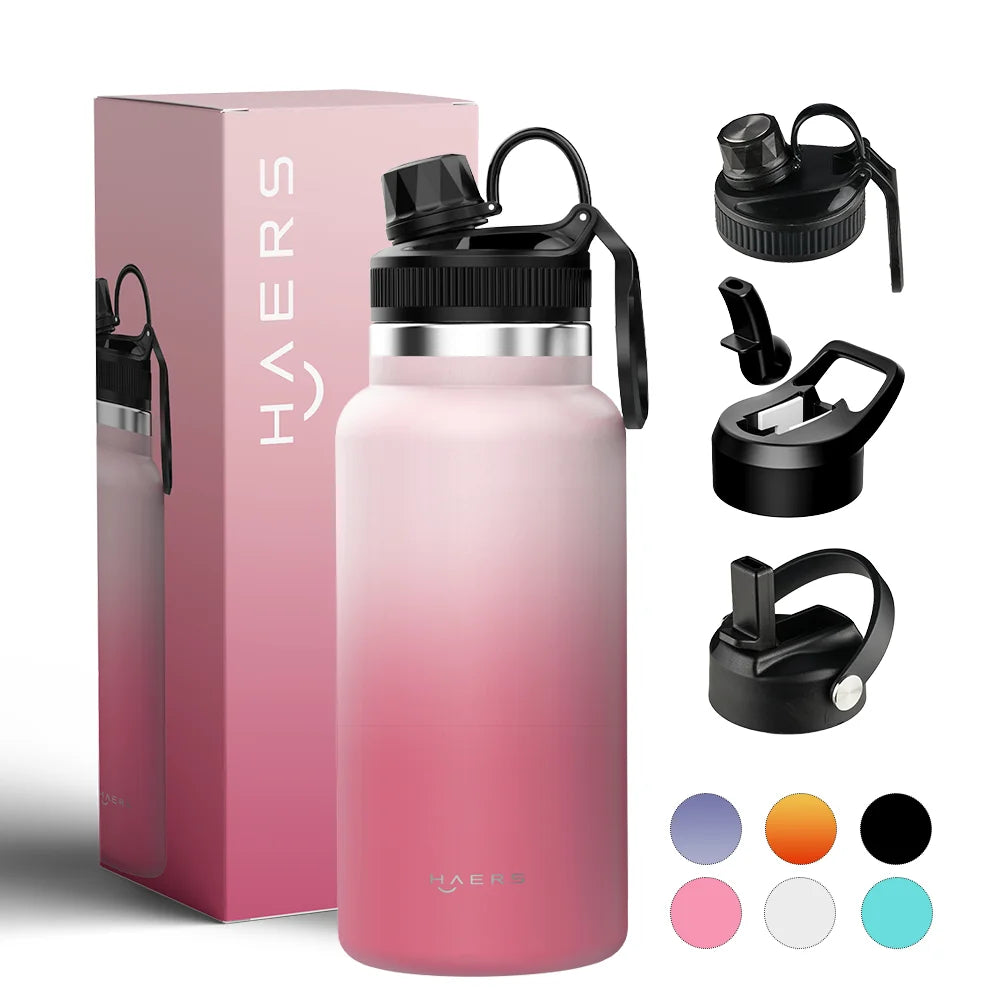 Ready to Ship 32oz Stainless Steel Sport Bottle Custom logo with Straw