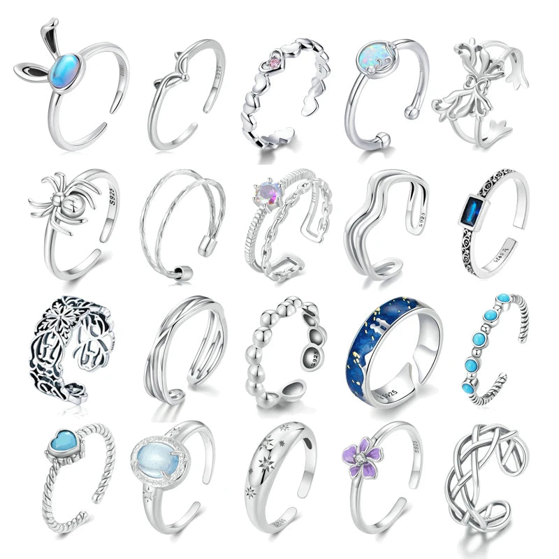 Wholesale Butterfly Ring S925 Sterling Silver Female Opening Blue Australian Treasure Cat Ring for Women Fine Jewelry