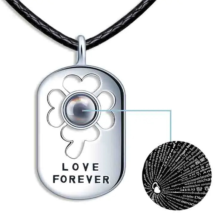 Wholesale Dog 100 Language Projection Pendant Necklace 925 Sterling Silver Necklace for Men