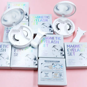 Handmade Full Strip False Eyelashes Magnet Eyelash Kit Easy-to-Wear Quantum Soft Eyeliner Needed Includes Applicator Natural